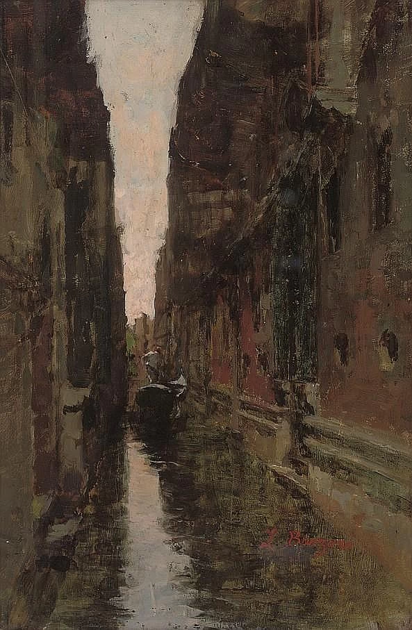 Un gondoliere in un canale veneziano